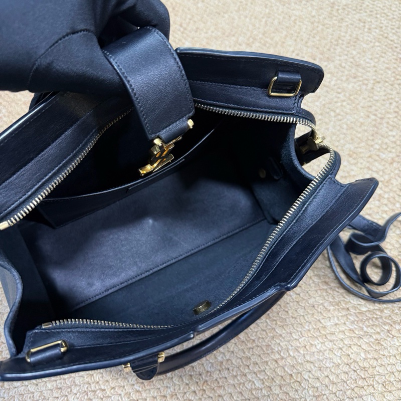 聖羅蘭/Saint laurent  YSL黑金全皮斜挎手提  🈚附件-9