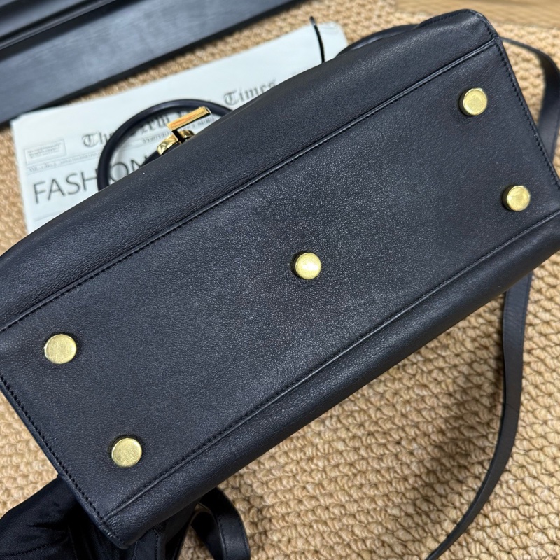 聖羅蘭/Saint laurent  YSL黑金全皮斜挎手提  🈚附件-10