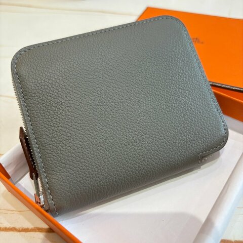 *SHIHNA名牌精品* HERMÈS 絲巾短夾大象灰 W刻
