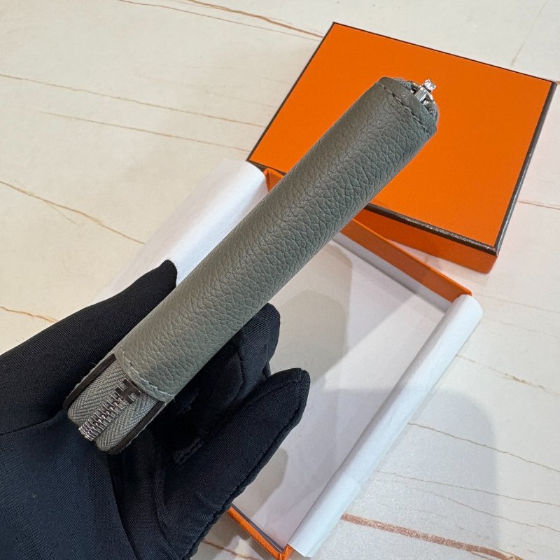 *SHIHNA名牌精品* HERMÈS 絲巾短夾大象灰 W刻-7