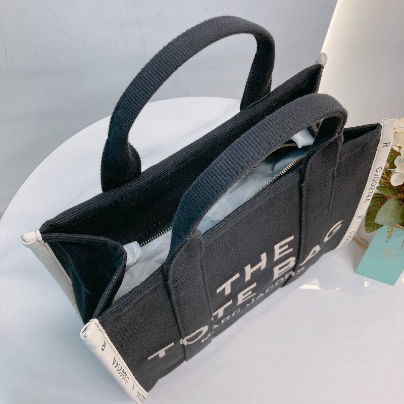 MS0671 Marc Jacobs 馬克 雅各布斯 三用 托特包 中號 帆布 黑色 銀扣 The Tote Bag Medium 30cm Canvas Black x PHW-9