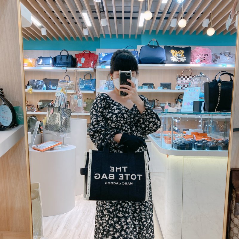 MS0671 Marc Jacobs 馬克 雅各布斯 三用 托特包 中號 帆布 黑色 銀扣 The Tote Bag Medium 30cm Canvas Black x PHW-23