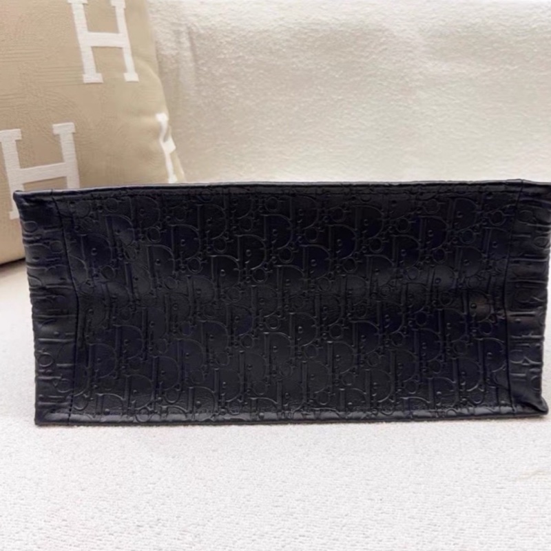 DIOR低調奢華專櫃13W+ 迪奧黑色全皮浮雕立體壓紋托特-14