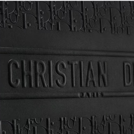 DIOR低調奢華專櫃13W+ 迪奧黑色全皮浮雕立體壓紋托特-16