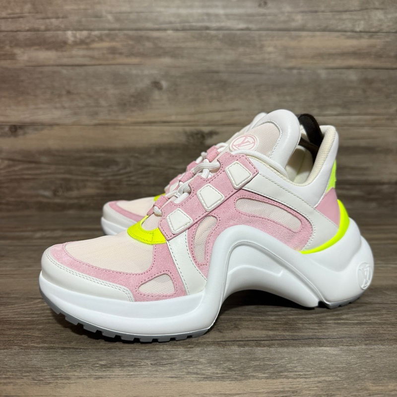 閒置新未使用LV路易威登 Archlight 運動鞋粉色白粉 36碼-0