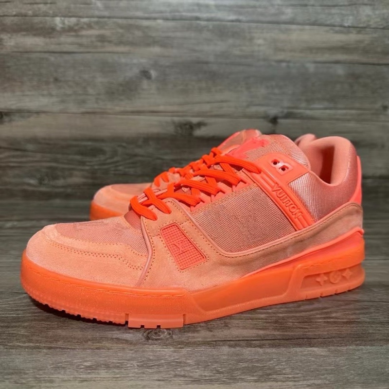 閒置新未使用 LV路易威登 trainer 橙色 滿印老花41.5碼-0