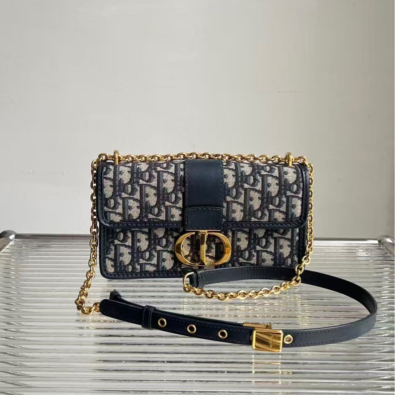 Dior/迪奧 Montaigne蒙田30小號 老花織物➕金色CD扣 鏈條肩帶， 尺寸：21.5*6*12cm-0