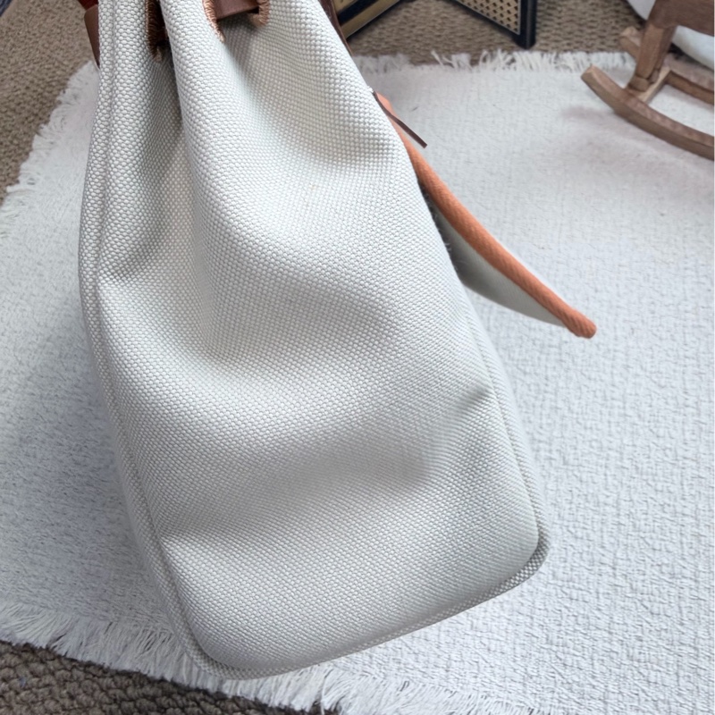愛馬仕herbag31 冰川白拼金棕/烏木色肩帶-3
