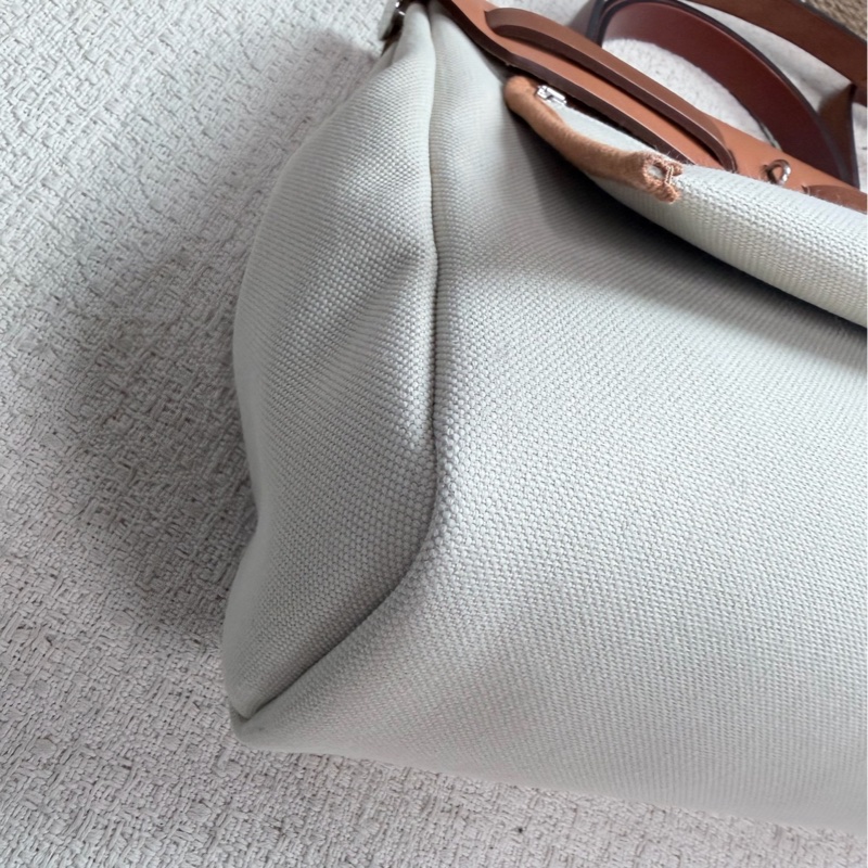 愛馬仕herbag31 冰川白拼金棕/烏木色肩帶-8