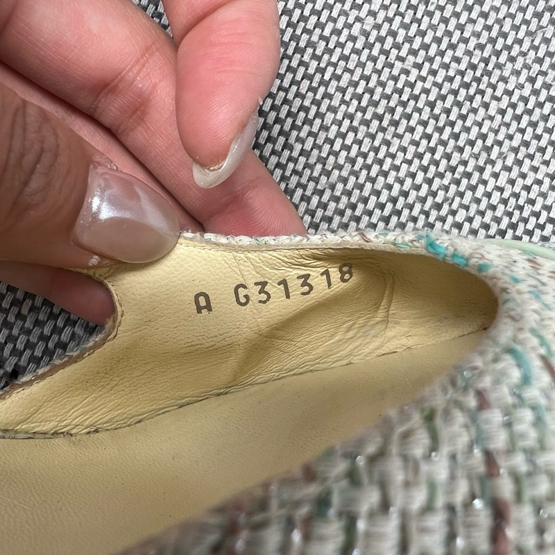 Chanel香奈兒 花呢拼接粗跟 高跟 36.5碼-7