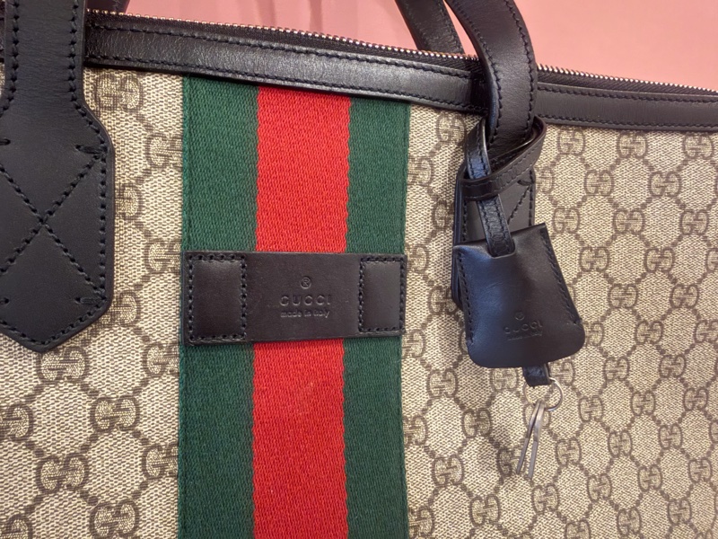 古馳Gucci Ophidia GG Supreme 經典紅綠織帶 中性電腦公事包/托特包-6