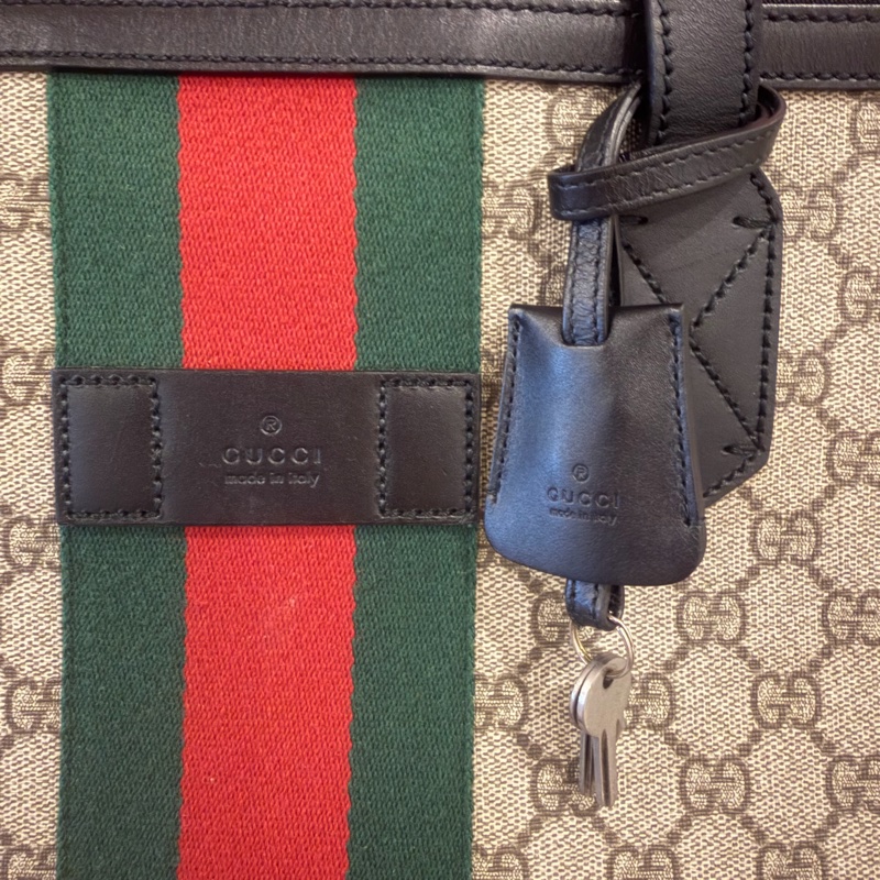 古馳Gucci Ophidia GG Supreme 經典紅綠織帶 中性電腦公事包/托特包-7