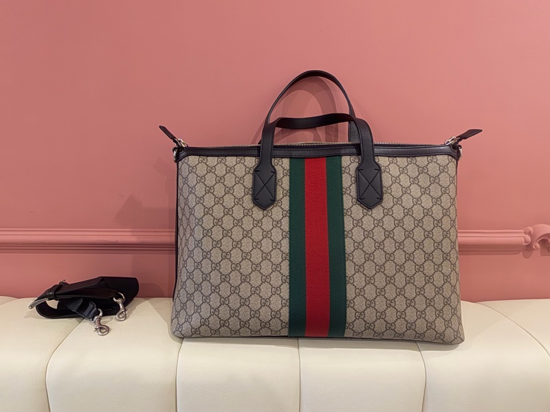 古馳Gucci Ophidia GG Supreme 經典紅綠織帶 中性電腦公事包/托特包-8