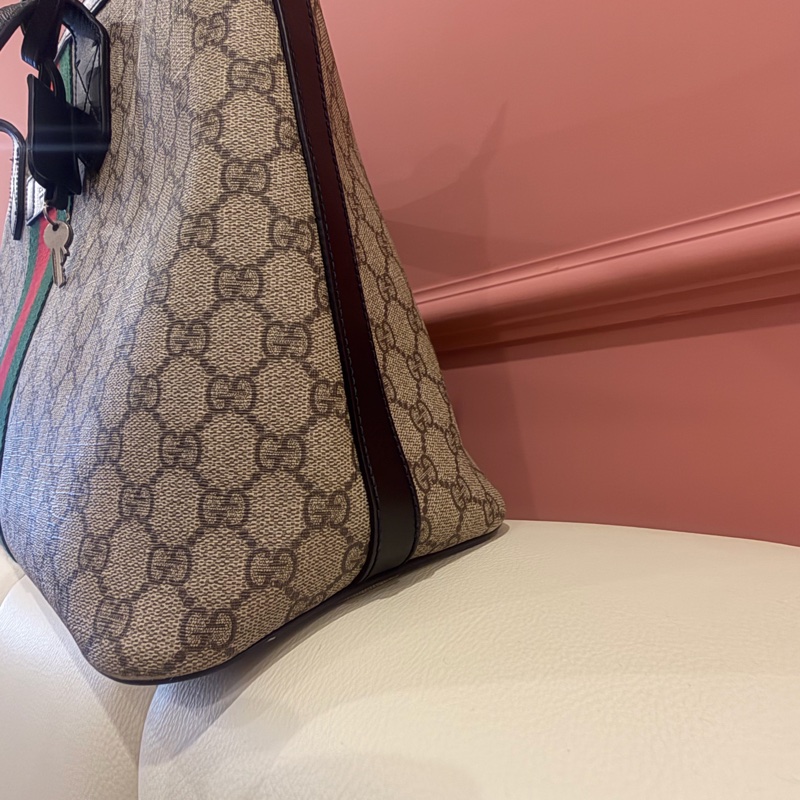 古馳Gucci Ophidia GG Supreme 經典紅綠織帶 中性電腦公事包/托特包-14