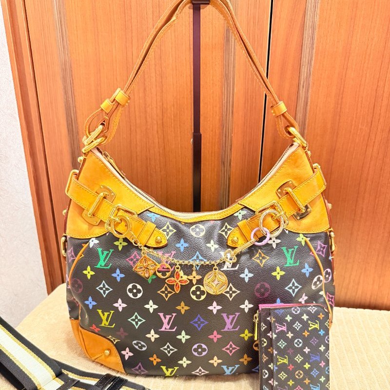Louis Vuitton LV村上隆 黑彩 肩背包 南瓜包 斜跨包/母親節活動 送一條MJ寬版可調式背帶 可斜跨-7