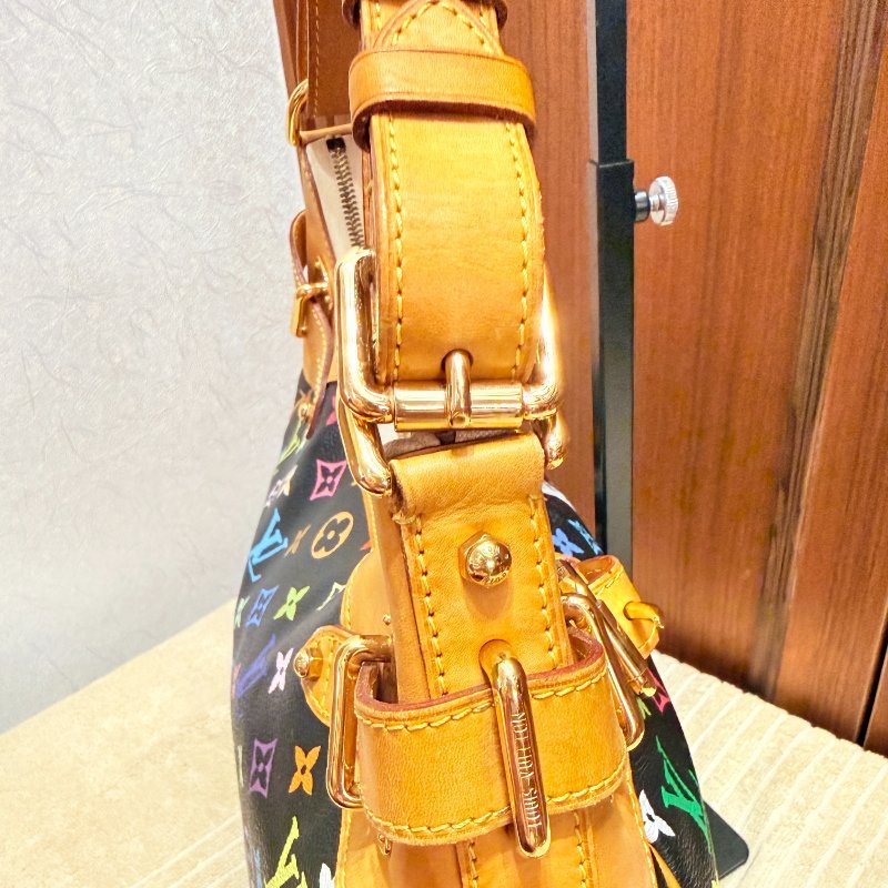 Louis Vuitton LV村上隆 黑彩 肩背包 南瓜包 斜跨包/母親節活動 送一條MJ寬版可調式背帶 可斜跨-9