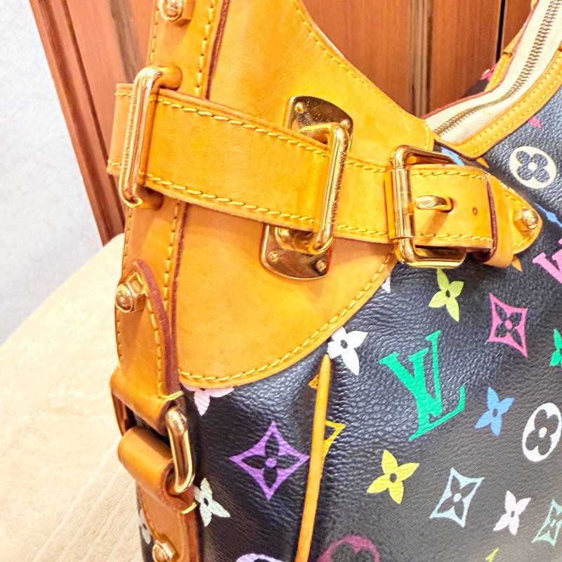 Louis Vuitton LV村上隆 黑彩 肩背包 南瓜包 斜跨包/母親節活動 送一條MJ寬版可調式背帶 可斜跨-12
