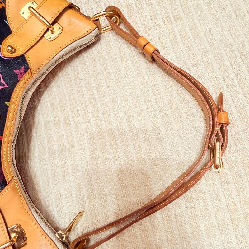 Louis Vuitton LV村上隆 黑彩 肩背包 南瓜包 斜跨包/母親節活動 送一條MJ寬版可調式背帶 可斜跨-18