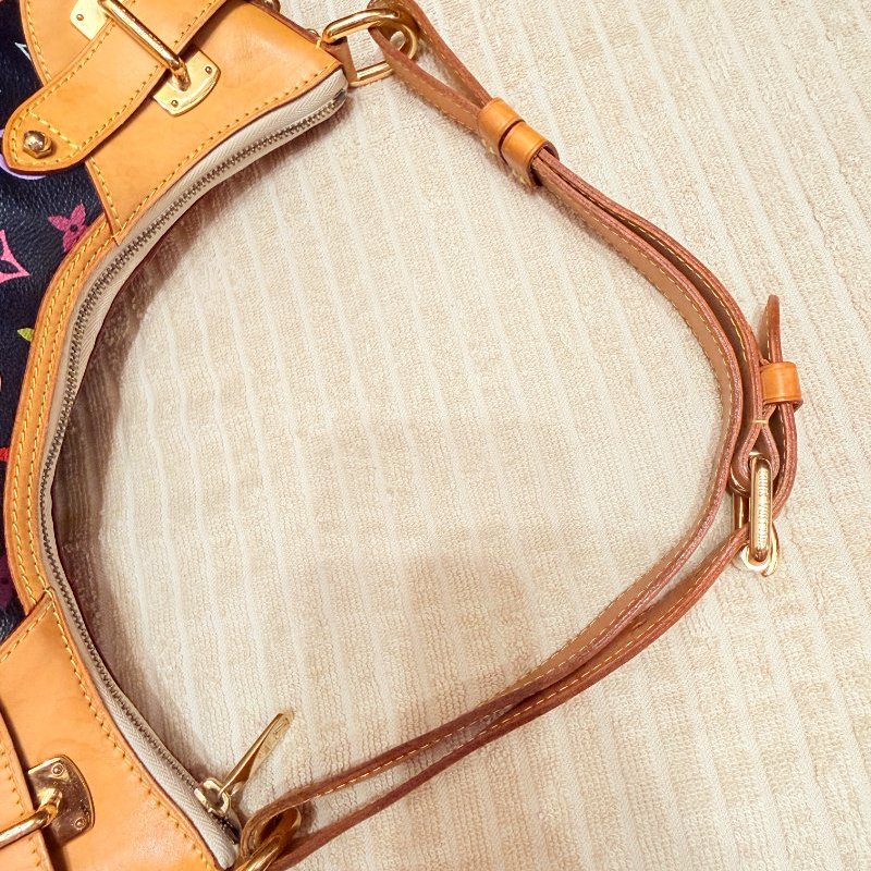 Louis Vuitton LV村上隆 黑彩 肩背包 南瓜包 斜跨包/母親節活動 送一條MJ寬版可調式背帶 可斜跨-37