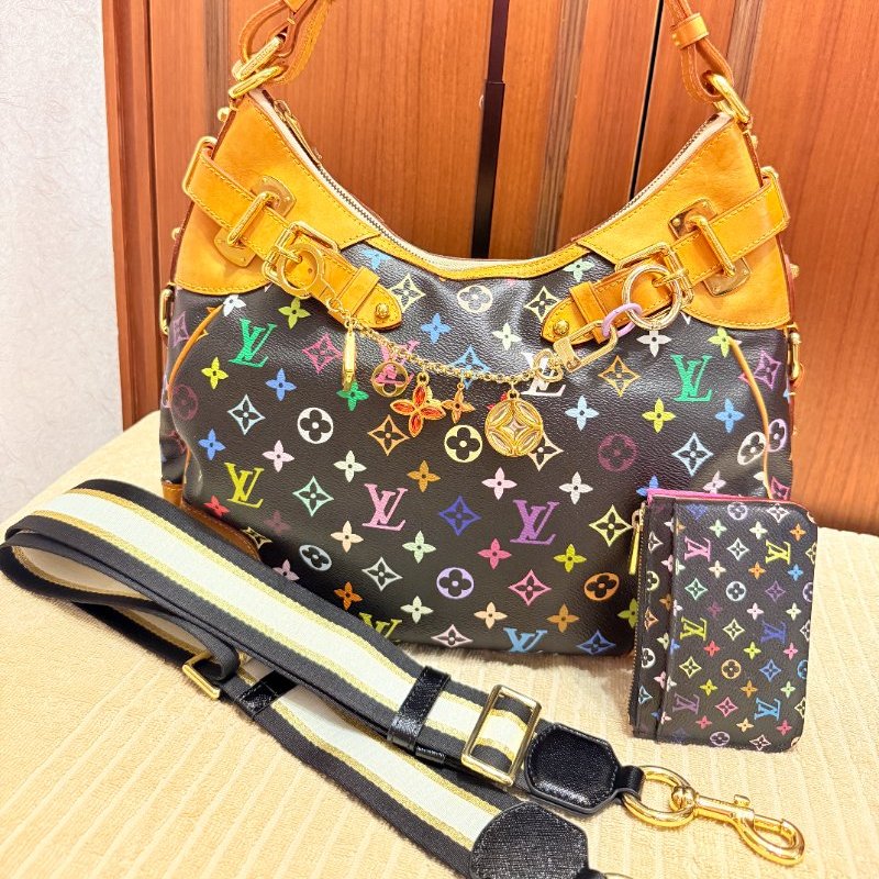 Louis Vuitton LV村上隆 黑彩 肩背包 南瓜包 斜跨包/母親節活動 送一條MJ寬版可調式背帶 可斜跨-44