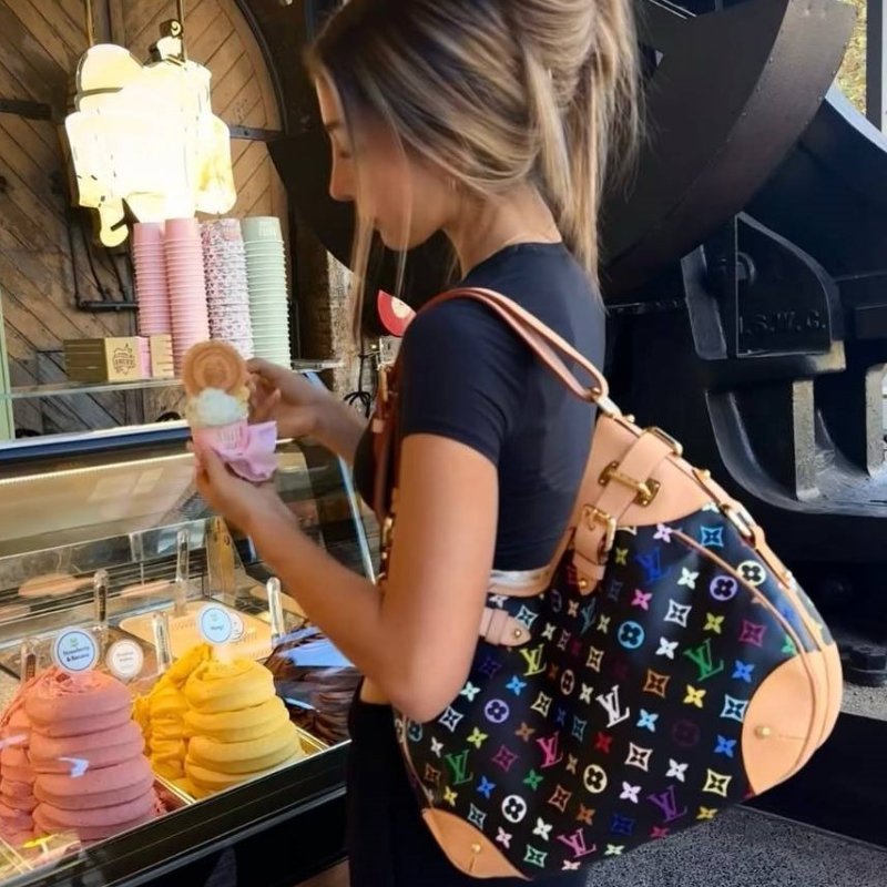Louis Vuitton LV村上隆 黑彩 肩背包 南瓜包 斜跨包/母親節活動 送一條MJ寬版可調式背帶 可斜跨-0
