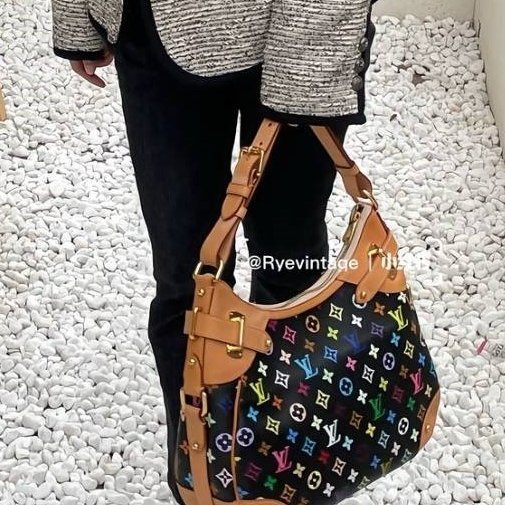 Louis Vuitton LV村上隆 黑彩 肩背包 南瓜包 斜跨包/母親節活動 送一條MJ寬版可調式背帶 可斜跨-1