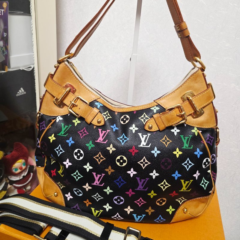 Louis Vuitton LV村上隆 黑彩 肩背包 南瓜包 斜跨包/母親節活動 送一條MJ寬版可調式背帶 可斜跨-2