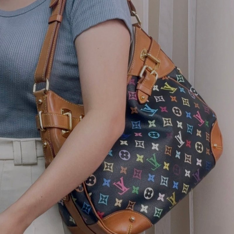 Louis Vuitton LV村上隆 黑彩 肩背包 南瓜包 斜跨包/母親節活動 送一條MJ寬版可調式背帶 可斜跨-5
