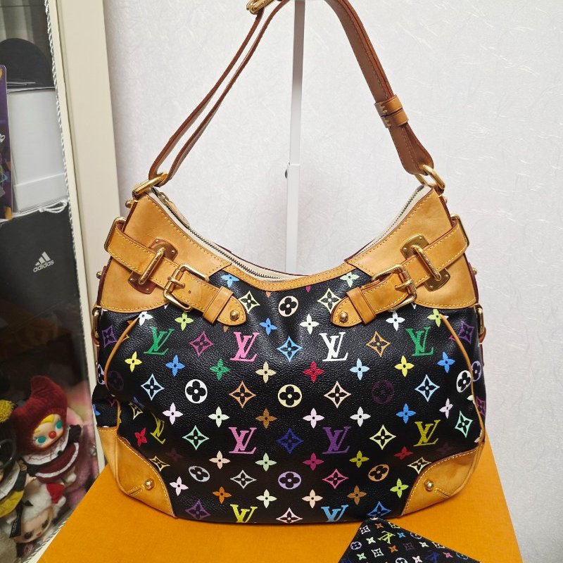 Louis Vuitton LV村上隆 黑彩 肩背包 南瓜包 斜跨包/母親節活動 送一條MJ寬版可調式背帶 可斜跨-6