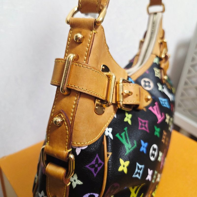 Louis Vuitton LV村上隆 黑彩 肩背包 南瓜包 斜跨包/母親節活動 送一條MJ寬版可調式背帶 可斜跨-7