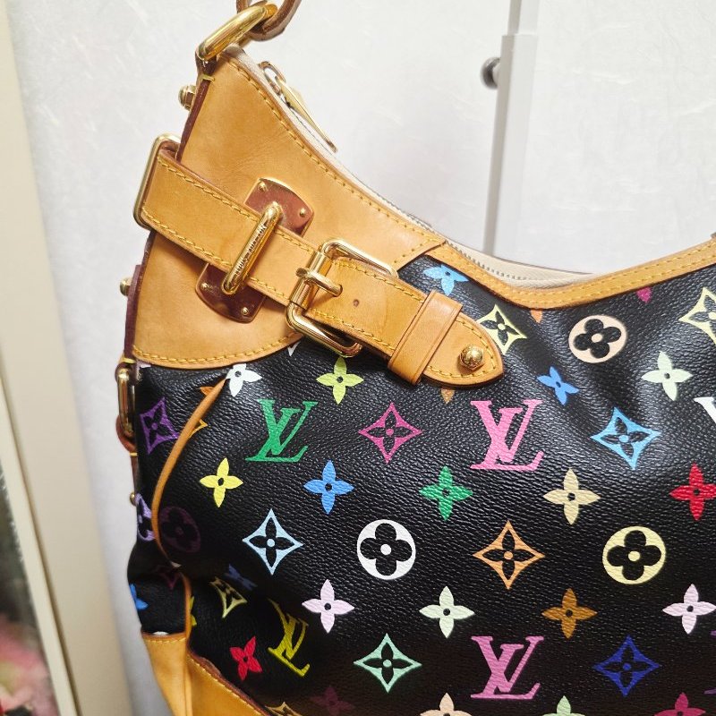 Louis Vuitton LV村上隆 黑彩 肩背包 南瓜包 斜跨包/母親節活動 送一條MJ寬版可調式背帶 可斜跨-9