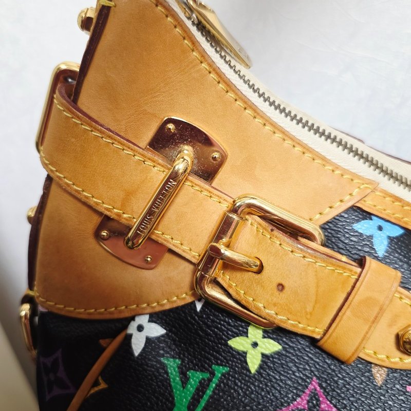 Louis Vuitton LV村上隆 黑彩 肩背包 南瓜包 斜跨包/母親節活動 送一條MJ寬版可調式背帶 可斜跨-11