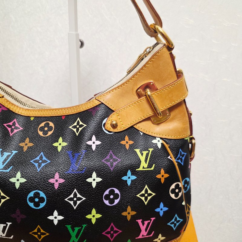 Louis Vuitton LV村上隆 黑彩 肩背包 南瓜包 斜跨包/母親節活動 送一條MJ寬版可調式背帶 可斜跨-17