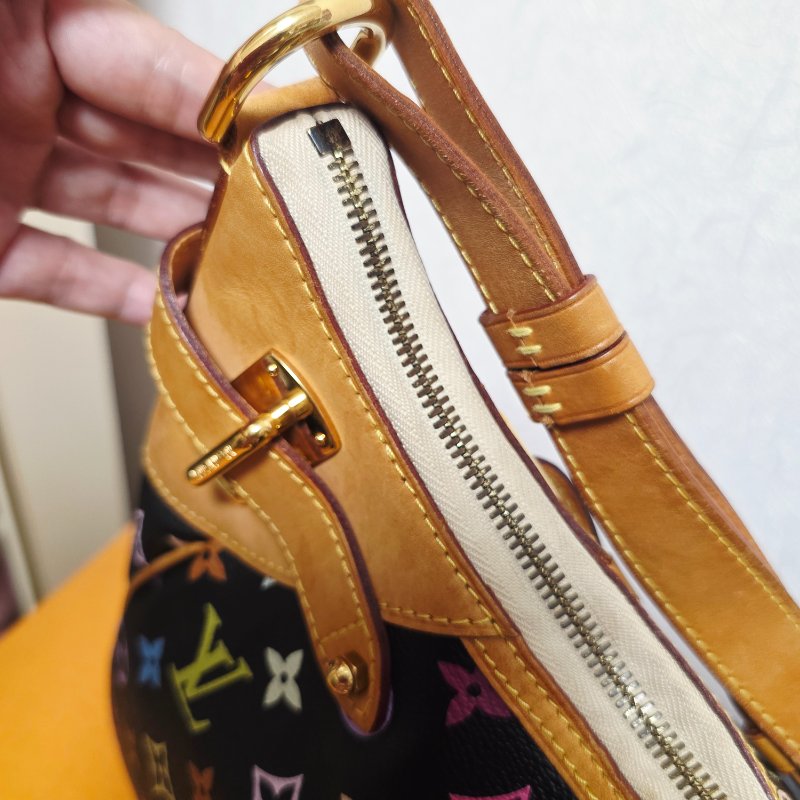 Louis Vuitton LV村上隆 黑彩 肩背包 南瓜包 斜跨包/母親節活動 送一條MJ寬版可調式背帶 可斜跨-31