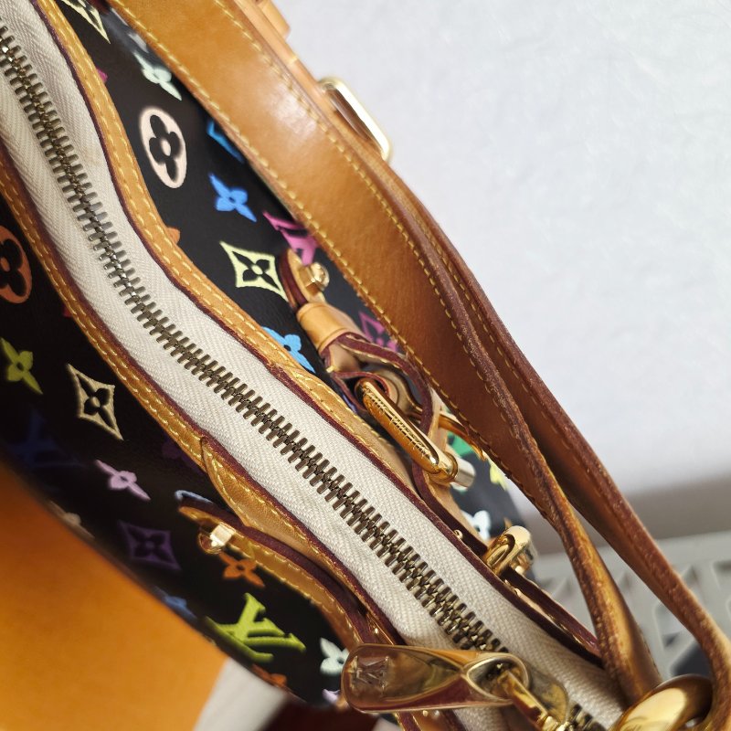 Louis Vuitton LV村上隆 黑彩 肩背包 南瓜包 斜跨包/母親節活動 送一條MJ寬版可調式背帶 可斜跨-33