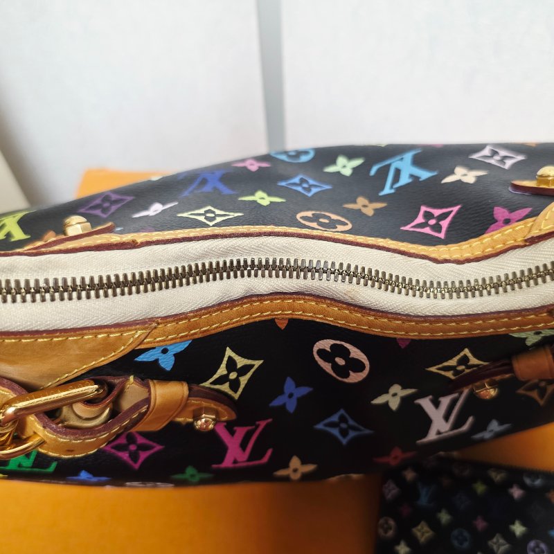 Louis Vuitton LV村上隆 黑彩 肩背包 南瓜包 斜跨包/母親節活動 送一條MJ寬版可調式背帶 可斜跨-35