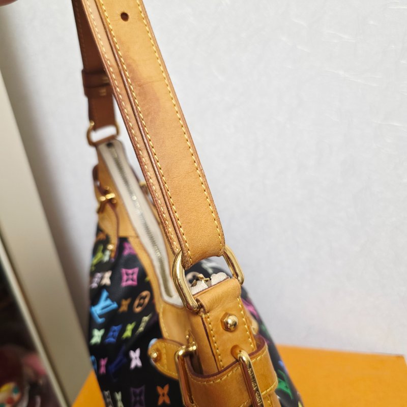Louis Vuitton LV村上隆 黑彩 肩背包 南瓜包 斜跨包/母親節活動 送一條MJ寬版可調式背帶 可斜跨-40