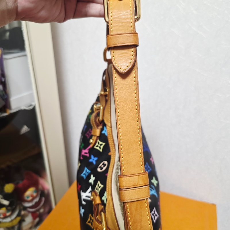 Louis Vuitton LV村上隆 黑彩 肩背包 南瓜包 斜跨包/母親節活動 送一條MJ寬版可調式背帶 可斜跨-41