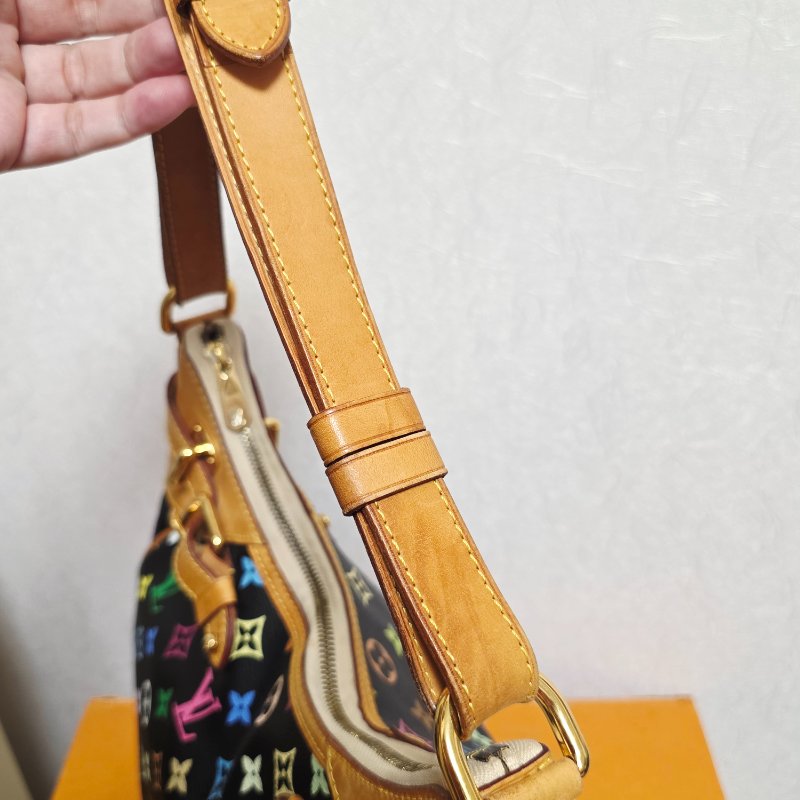 Louis Vuitton LV村上隆 黑彩 肩背包 南瓜包 斜跨包/母親節活動 送一條MJ寬版可調式背帶 可斜跨-44