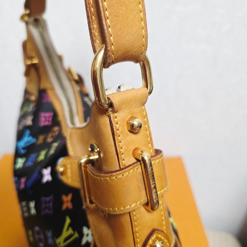 Louis Vuitton LV村上隆 黑彩 肩背包 南瓜包 斜跨包/母親節活動 送一條MJ寬版可調式背帶 可斜跨-49