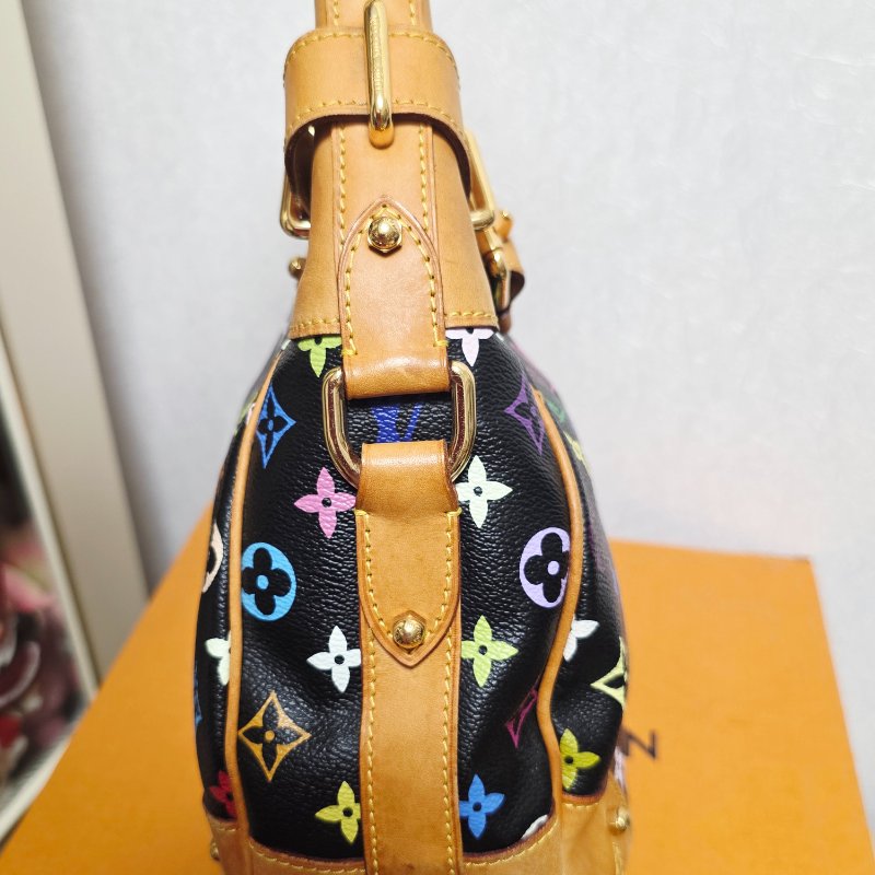 Louis Vuitton LV村上隆 黑彩 肩背包 南瓜包 斜跨包/母親節活動 送一條MJ寬版可調式背帶 可斜跨-51