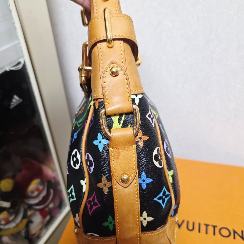 Louis Vuitton LV村上隆 黑彩 肩背包 南瓜包 斜跨包/母親節活動 送一條MJ寬版可調式背帶 可斜跨-52