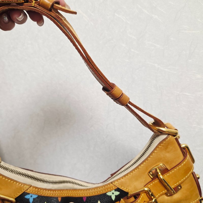 Louis Vuitton LV村上隆 黑彩 肩背包 南瓜包 斜跨包/母親節活動 送一條MJ寬版可調式背帶 可斜跨-58