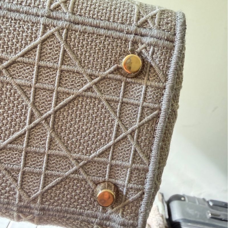 Lady Dior 灰色帆布黛妃包-10