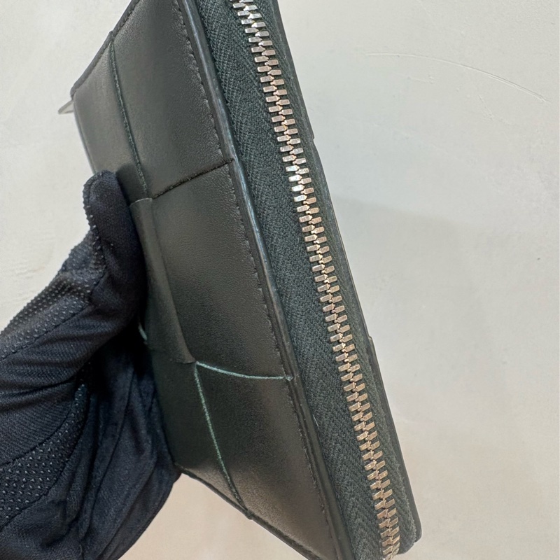 Bottega Veneta 大格紋皮革拉鍊短夾-2