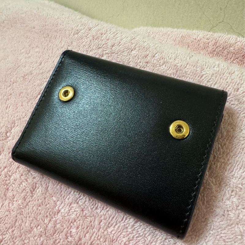 自售Celine 小牛皮黑色短夾二合一（可分離）-5