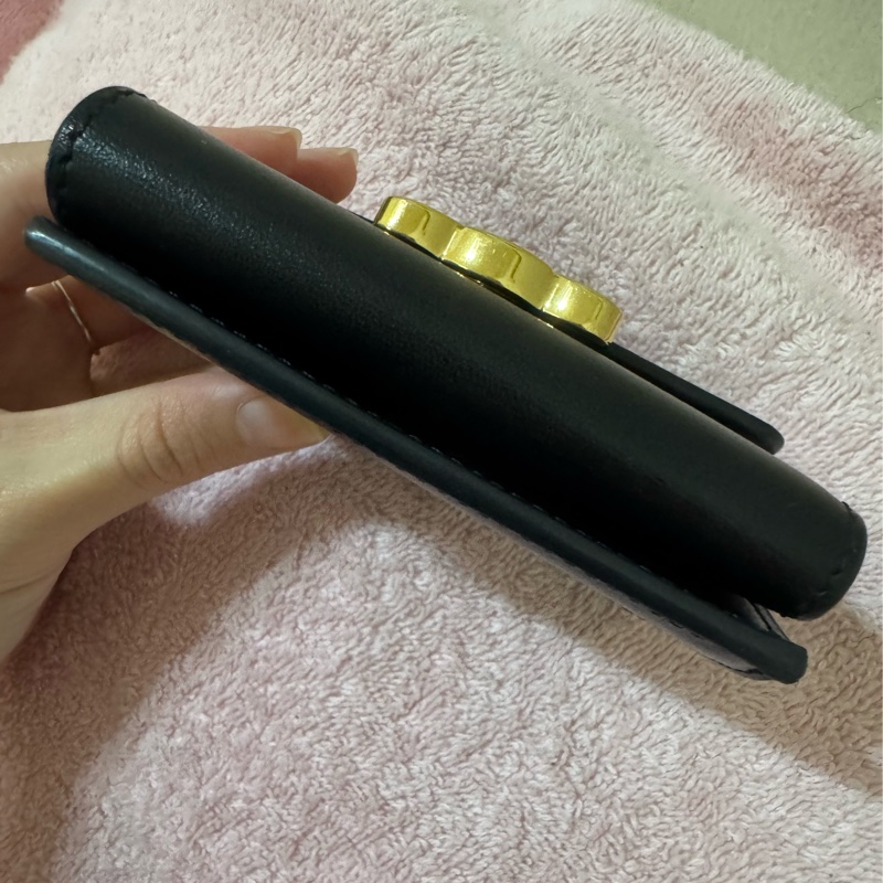 自售Celine 小牛皮黑色短夾二合一（可分離）-11