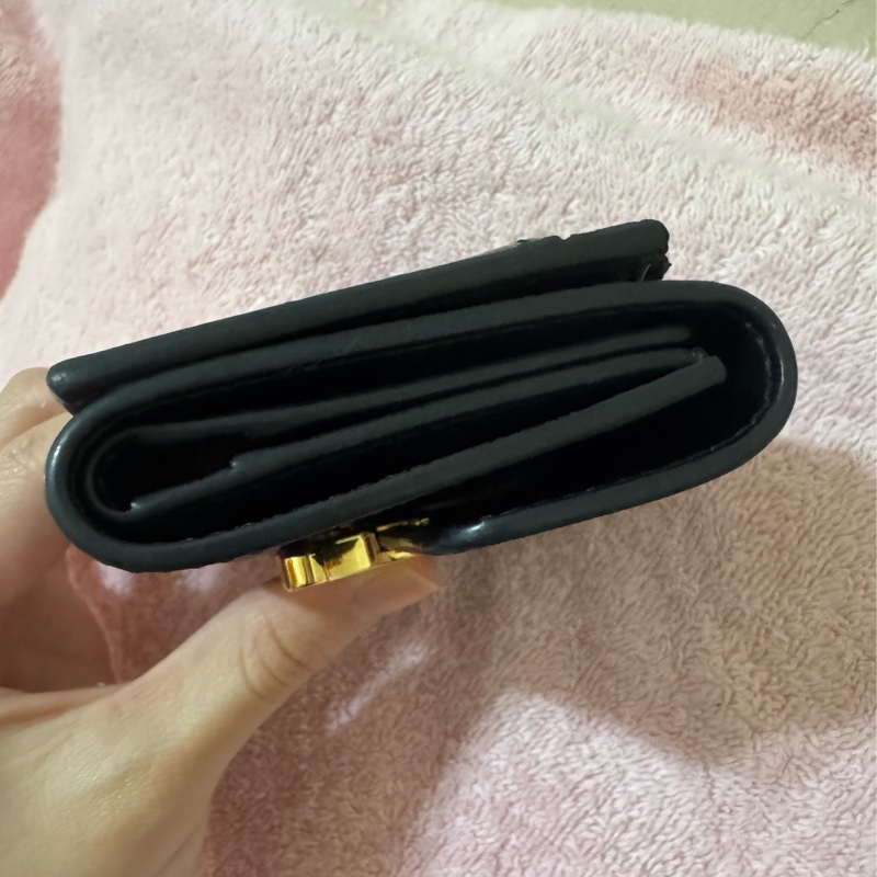 自售Celine 小牛皮黑色短夾二合一（可分離）-13