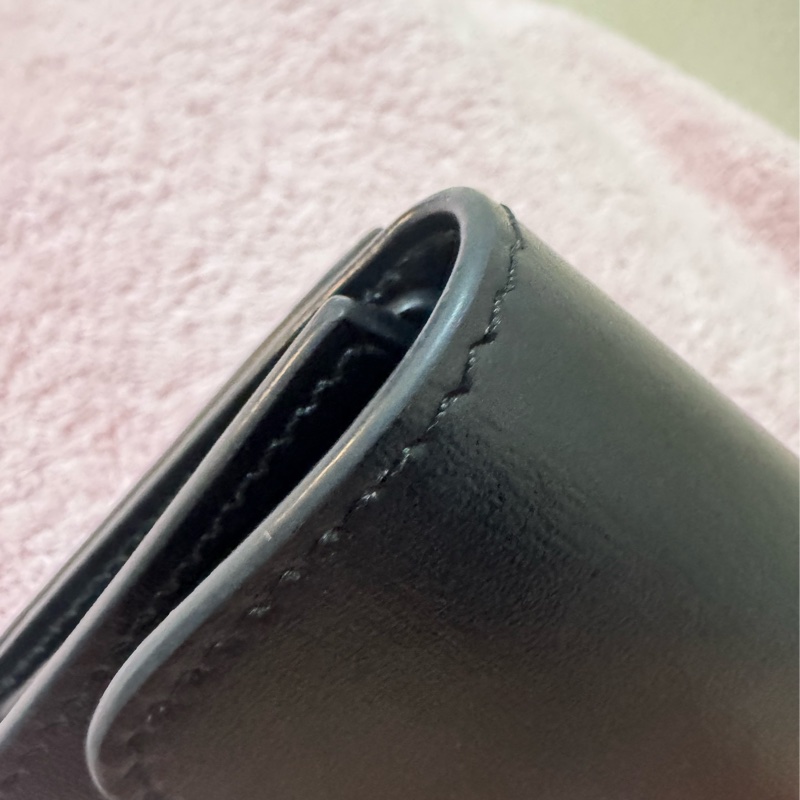 自售Celine 小牛皮黑色短夾二合一（可分離）-14