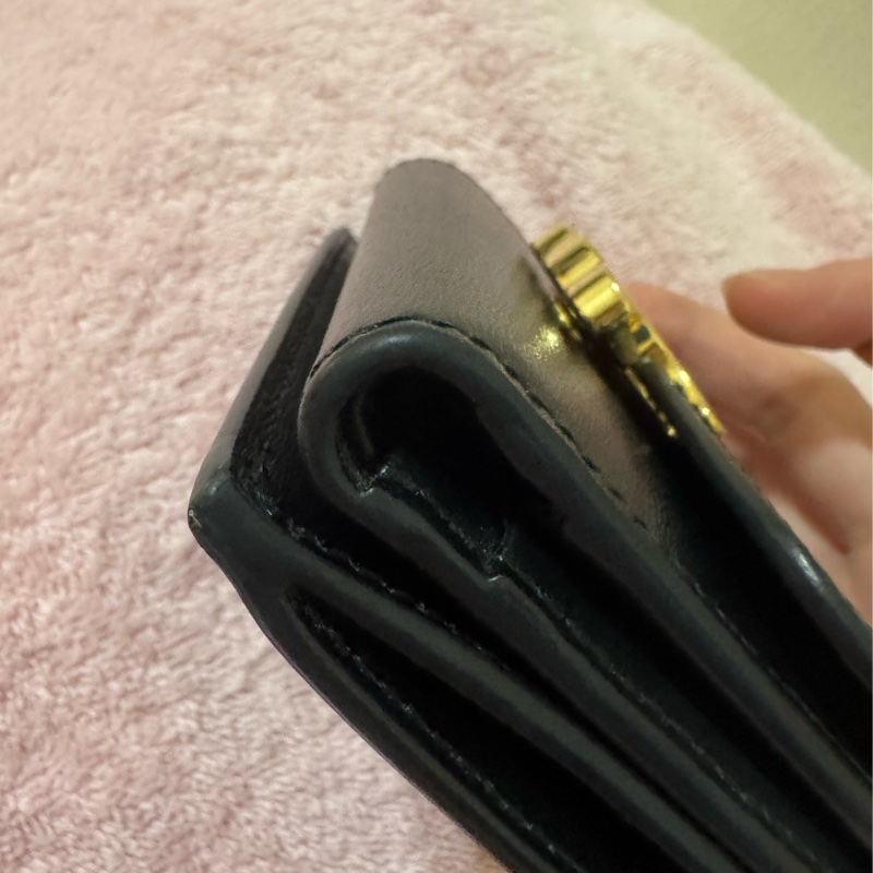 自售Celine 小牛皮黑色短夾二合一（可分離）-16